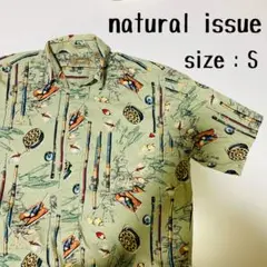 natural issue 半袖シャツ S 釣り具プリント