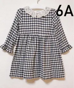 【bonpoint】チェックフリルワンピース 6A