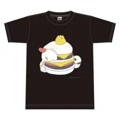 毎日でぶどり　Tシャツ　ハンバーガー　Sサイズ　黒　ブラック