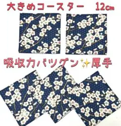 お得な5枚セット♪ 大きめ12㎝　吸収力抜群✨厚手コースター　⭐️お洗濯できます⭐️