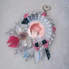 ハンドメイド ロゼット 痛ロゼット 白 ピンク 黒
