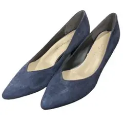 elegance卑弥呼 パンプス 22.5 グリッター スエード ネイビー