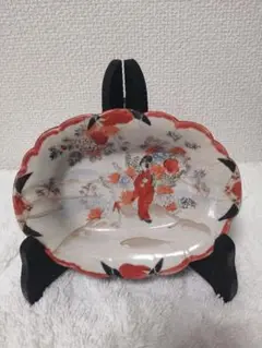 九谷焼　土井製　赤絵　明治時代初期　旧家蔵出ヴィンテージ　古美術骨董