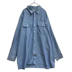 ディッキーズ メンズ長袖シャンブレーシャツ L デニム 薄手 春秋【5221