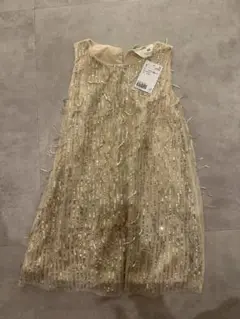 H&M キッズ　服　ワンピース　スパンコール　新品未使用　115