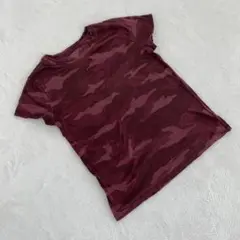 ATHLETA Tシャツ カモフラージュ柄 ワインレッド 半袖 コットン XS