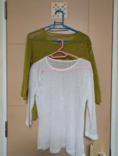 メッシュ5分袖Tシャツ 2色セット