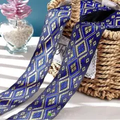 刺繍リボン　エスニック青　50cm