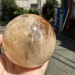 【天然石】 希少！ゴールデンヒーラー スフィア 6.8cm