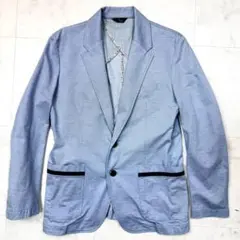 美品 XL ポールスミス ストレッチ ジャケット 花柄 アンコン ブルー