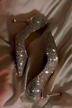 シルバー グリッター ハイヒール