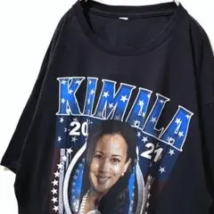 カマラハリス デカロゴ Tシャツ ブラック 黒 古着