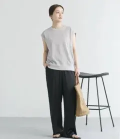 IENA リラックスサテンパンツ