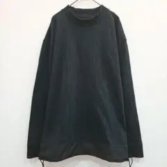 ベータ　ハイネックカットソー　ストライプ　ドローイングコード　M　ロングTシャツ