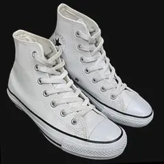 【24】Converse ホワイトレザー ハイカット スニーカー