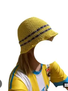 ハンドメイド　クロシェハット　ニット帽　コットン