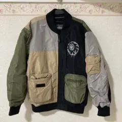 【極美品】ミシカ MA-1 ジャケット スタジャン アウター ブルー 総柄 L 極美品】ミシカ MA-1 ジャケット スタジャン アウター ブルー 総柄 L