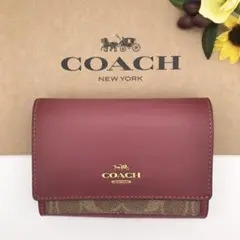 COACH 大人気! 財布 ミディアムフラップ ウォレット カラーブロック 新品