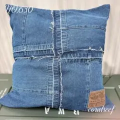 No.630 デニムクッションカバー（濃インディゴ）45×45