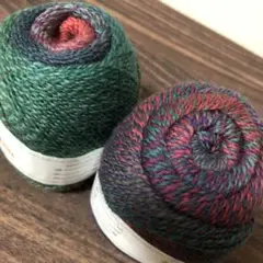 ツインカラーグラデーションウールヤーン2玉