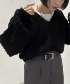 apres jour mignon ざっくり編みニット