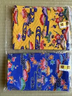 琉球柄 沖縄 紅型風 ブロード生地　2色セット