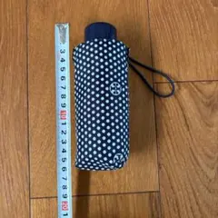 【極美品✨】トリーバーチ　折り畳み傘　水玉　ブランドロゴ　ネイビー　コンパクト ☆未使用タグ付き☆ トリーバーチ ドットロゴ総柄 コンパクト