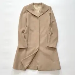 ANAYI アナイ カシミヤ混 ロングコート 比翼 38 ベージュ ウールコート
