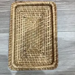 無印　重なるラタンバスケット　蓋　長方形