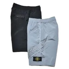 STONE ISLAND ガーメントダイナイロンメタルシャーリングカーゴショーツ