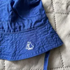 未使用品 プチバトー PETIT BATEAU 青 バケットハット 紐付き