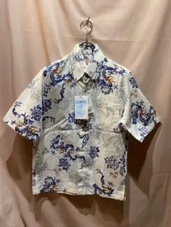 MANGO ドラゴン 龍柄　アロハシャツ　かりゆしシャツ　沖縄　半袖