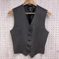b/Chic 国産レトロ オールド古着 トラッド ドット水玉 ジレ ベスト
