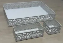 Francfrancフランフラン☆アラベスク 金属製トレー 小物入れ ３種セット