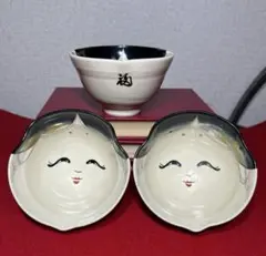 【新品未使用品】おかめお福茶碗　汲み出し　湯呑み　五客セット 新品未使用品】おかめお福茶碗 汲み出し 湯呑み 五客セット