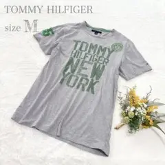 【トミーヒルフィガー】メンズ ロゴTシャツ 半袖 オーバーサイズ グレー M