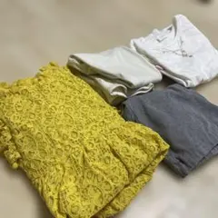 女の子　黄色いワンピース　ズボン　長袖Tシャツ　まとめ売り　120センチ