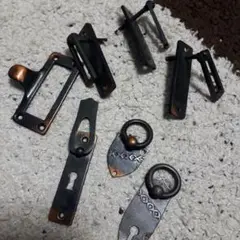アンティーク家具用ネームホルダーと取手