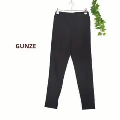 GUNZE　グンゼ　スキニーパンツ　ストレッチ　アンクル丈　黒　M　無地