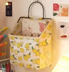 レモン柄 収納バスケット