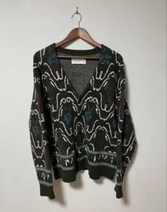 【Abercrombie&Fitch】カーディガン 総柄 グリーン カーキ