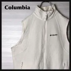 Columbia コロンビア オフホワイト フリース ベスト 古着L レディース