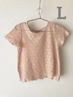 collect point 総レース トップス ブラウス くすみピンク　Tシャツ