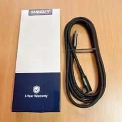 USB-C & USB-C ケーブル L字 2M 20Gbps高速データ転送