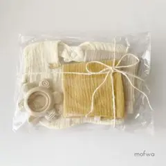 出産祝い　ギフトセット　男の子　女の子　レモン　イエロー　スタイ　ガーゼ　歯固め