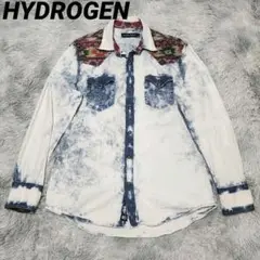HYDROGEN ハイドロゲン 刺繍ロゴ チマヨ柄 デニムブリーチ柄