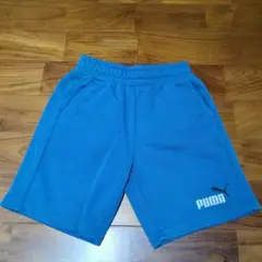 【美品】PUMA　プーマ　 青 　ハーフパンツ　130cm　スエット地