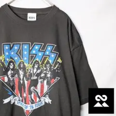 Discord　KISS　バンドTシャツ　チャコールグレー