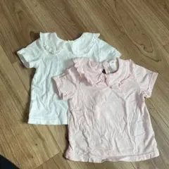 H&M ベビーシャツ 2枚セット (ホワイト/ピンク)