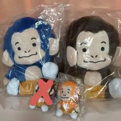 ダパンキー　BIG ぬいぐるみミニぬいぐるみ 3体セット 青 茶 オレンジ